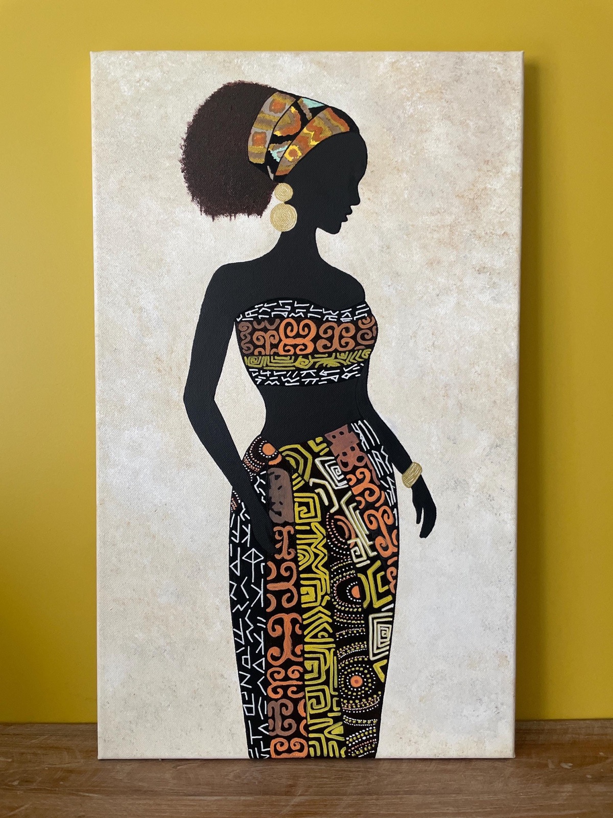 Amani, tableau original peint à la main — Femmes du Monde, SanyasArt