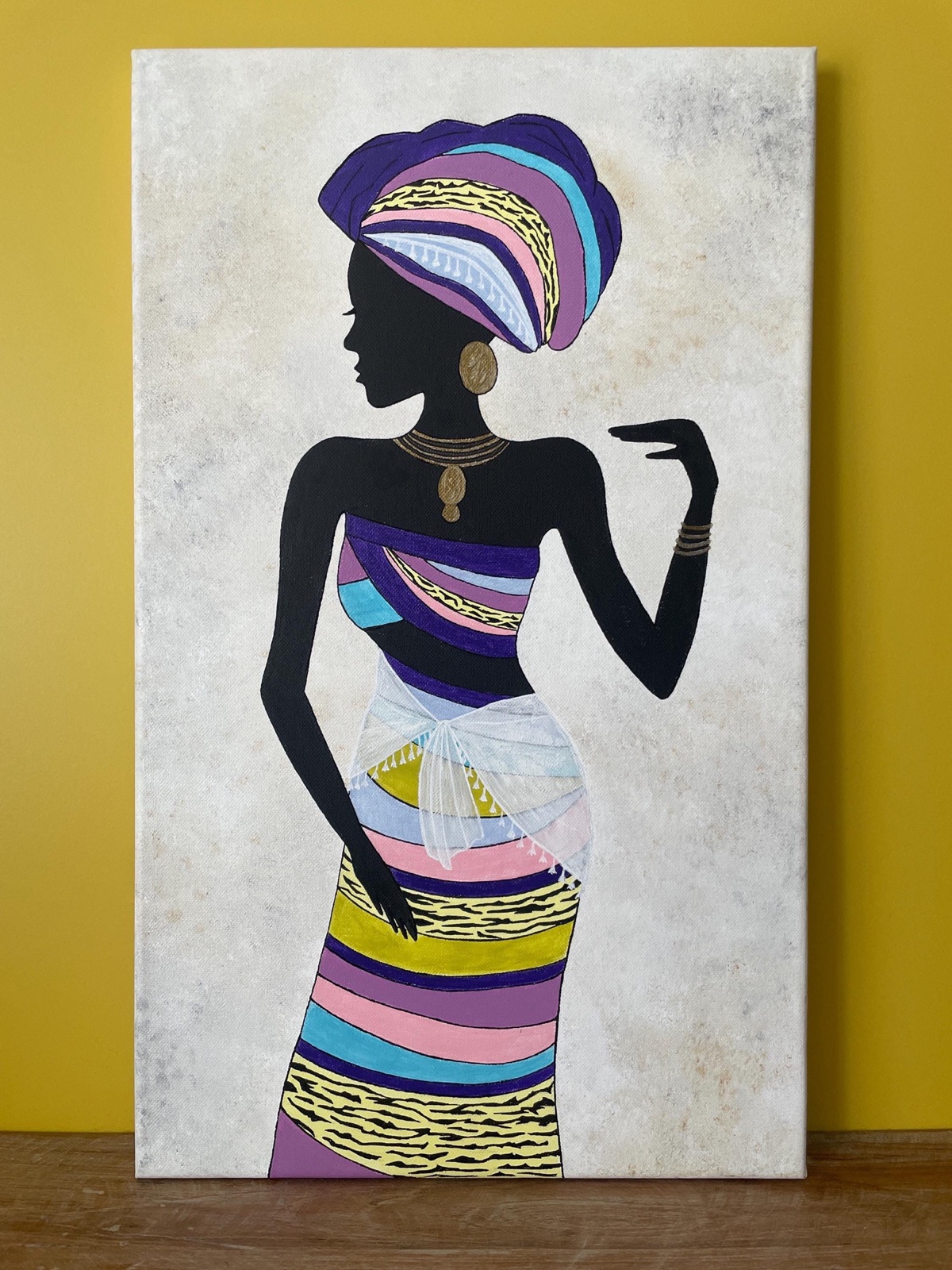 Ayo, tableau original peint à la main — Femmes du Monde, SanyasArt