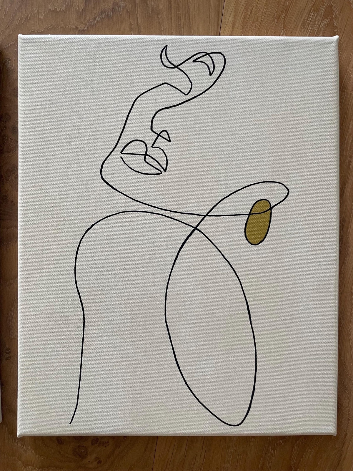 Eloura, tableau ligne dorée peint à la main — Trait & Lumière, SanyasArt