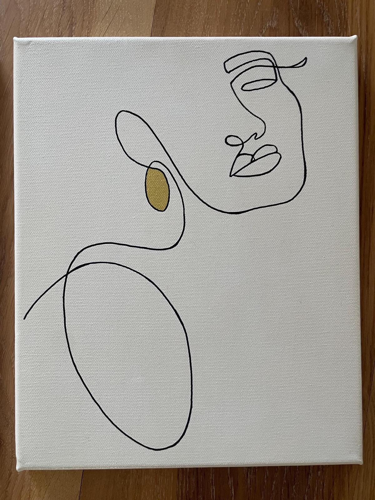 Senvia, tableau ligne dorée peint à la main — Trait & Lumière, SanyasArt